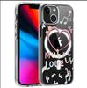 Heart-Shaped Magnetic Music Case for iPhone 14-17 Pro Max - Transparent & Full Coverage.