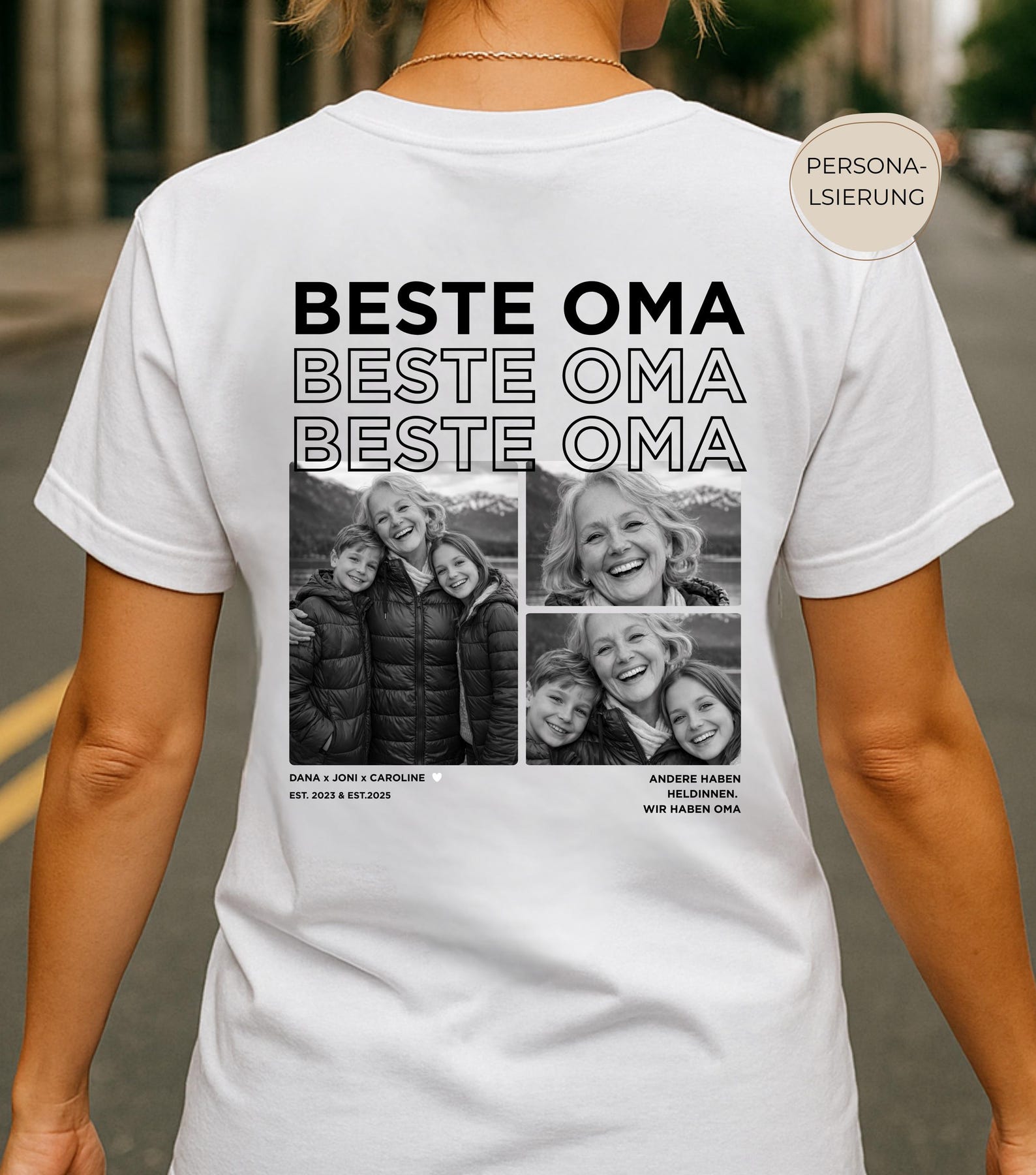 Personalized photo T-shirt for Grandma, gift idea for birthdays, Mother s Day gift L