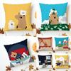 Korean Stationery DDinotaeng Cushion Cover Washable Linen Comfort Soft for Sofa Bed Cozy Home Room Decor