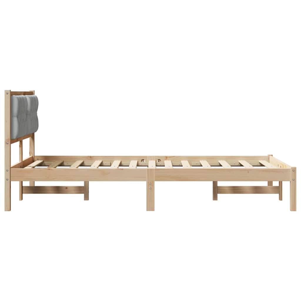 Bed Frame Light Grey 120 x 190 cm Solid Pine Wood