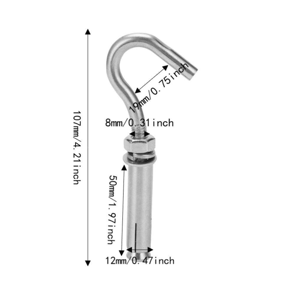 10pcs Heavy Duty Mounting Expansion Hooks Open Cup Hook Expansion Bolts For Concrete
