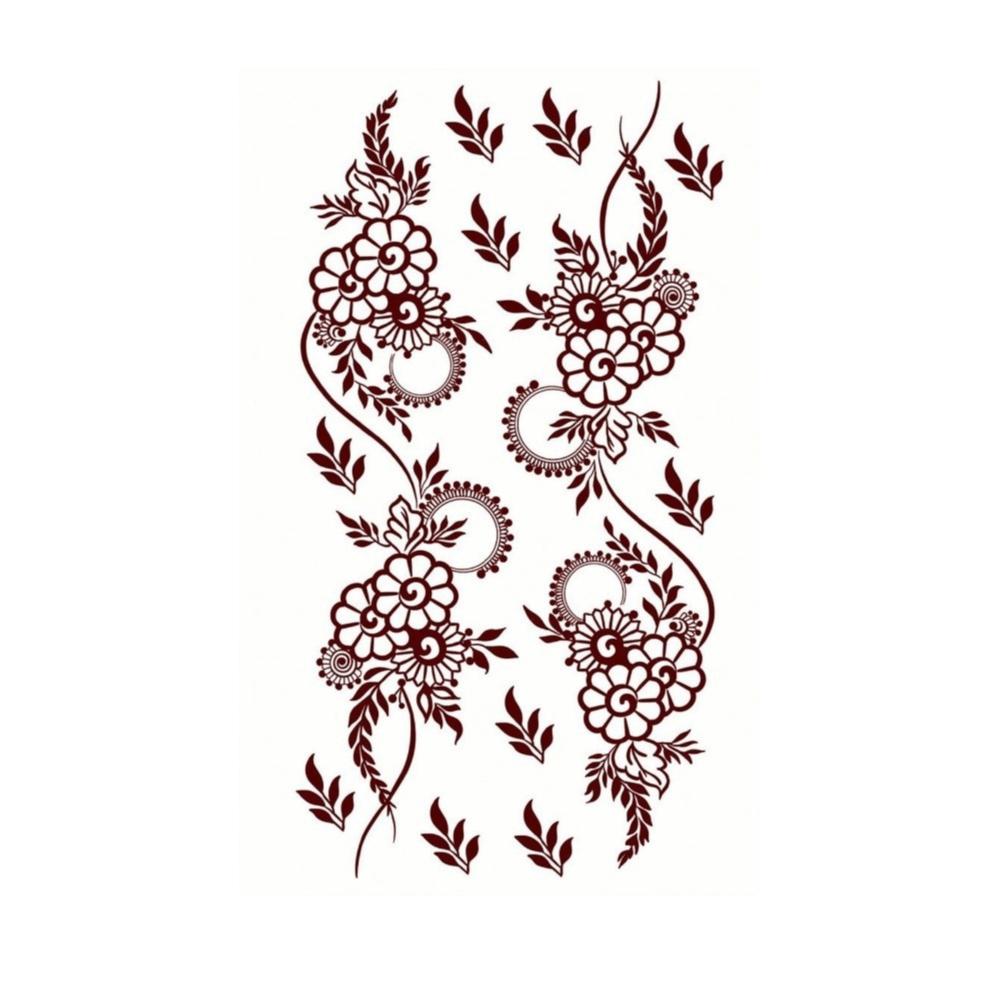Mehndi Designs Sofort-Abziehbilder Blume Hand-Tattoo Henna-Tattoo Aufkleber Musikfestival