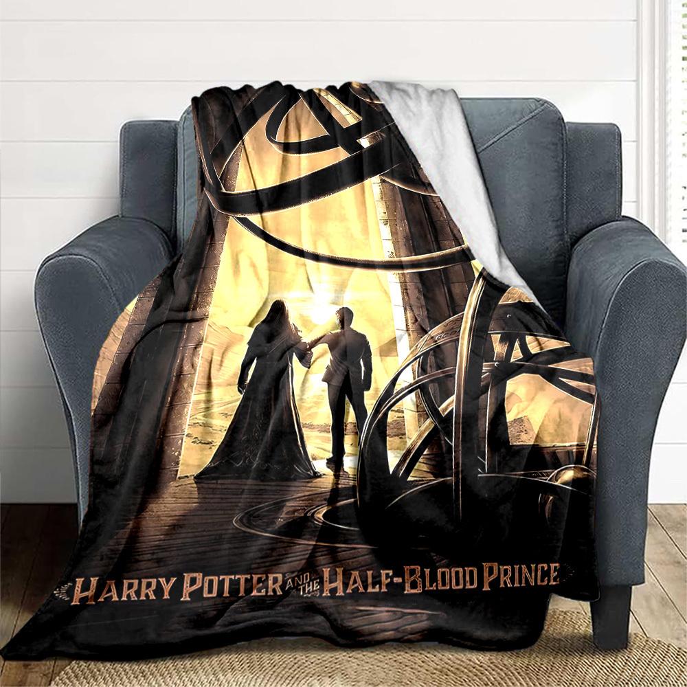 1pc Harry Potter Flannel Throw Blanket - HD Printed Lightweight Soft Warm All-Season Blanket for Sofa, Bed, Travel, Camping 029