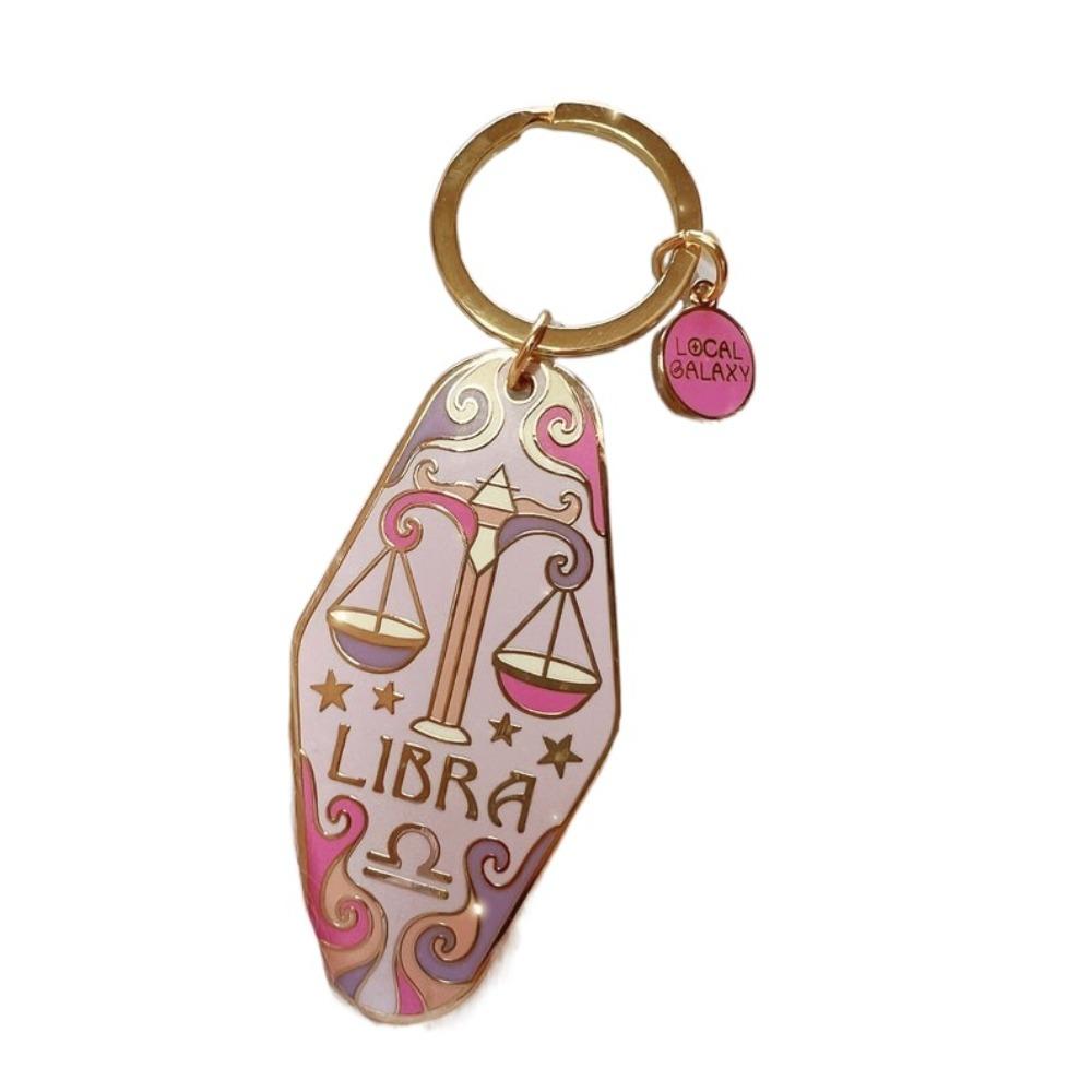 Lion 12 Constellation Keychain Capricorn Car Keyring Creative Constellation Metal Pendant  Gifts