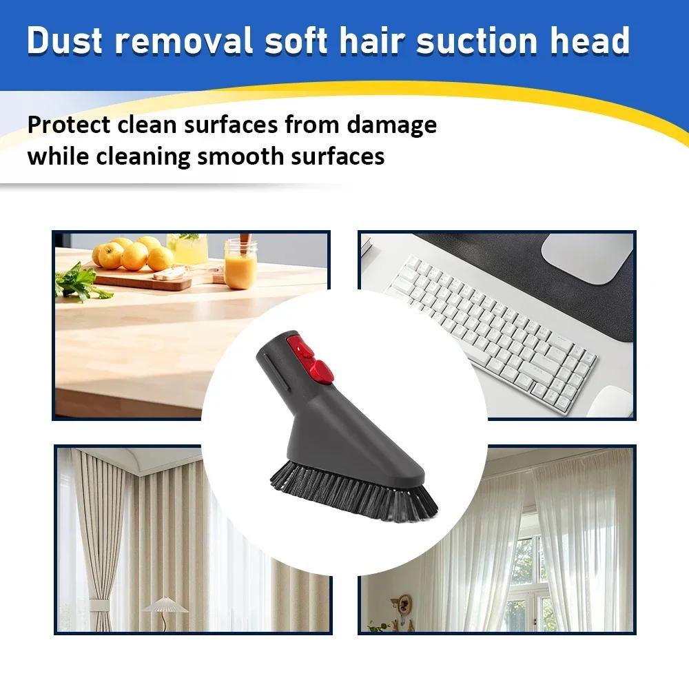 Dust Removal Soft Bristle Suction Head For Dyson V7 V8 V10 V11 V12 V15 Vacuum Cleaner Clean Stains Vacuuming Tools Attachment