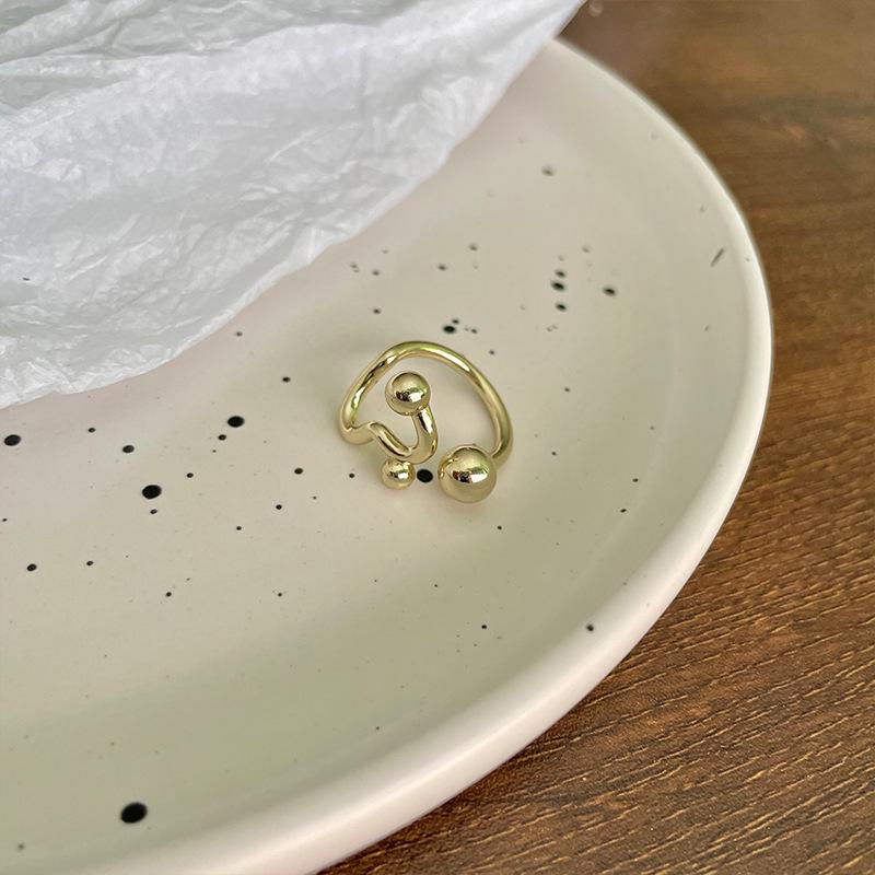 

Корейское минималистичное женское кольцо с открытым пальцем - Необычный металлический дизайн Adjustable