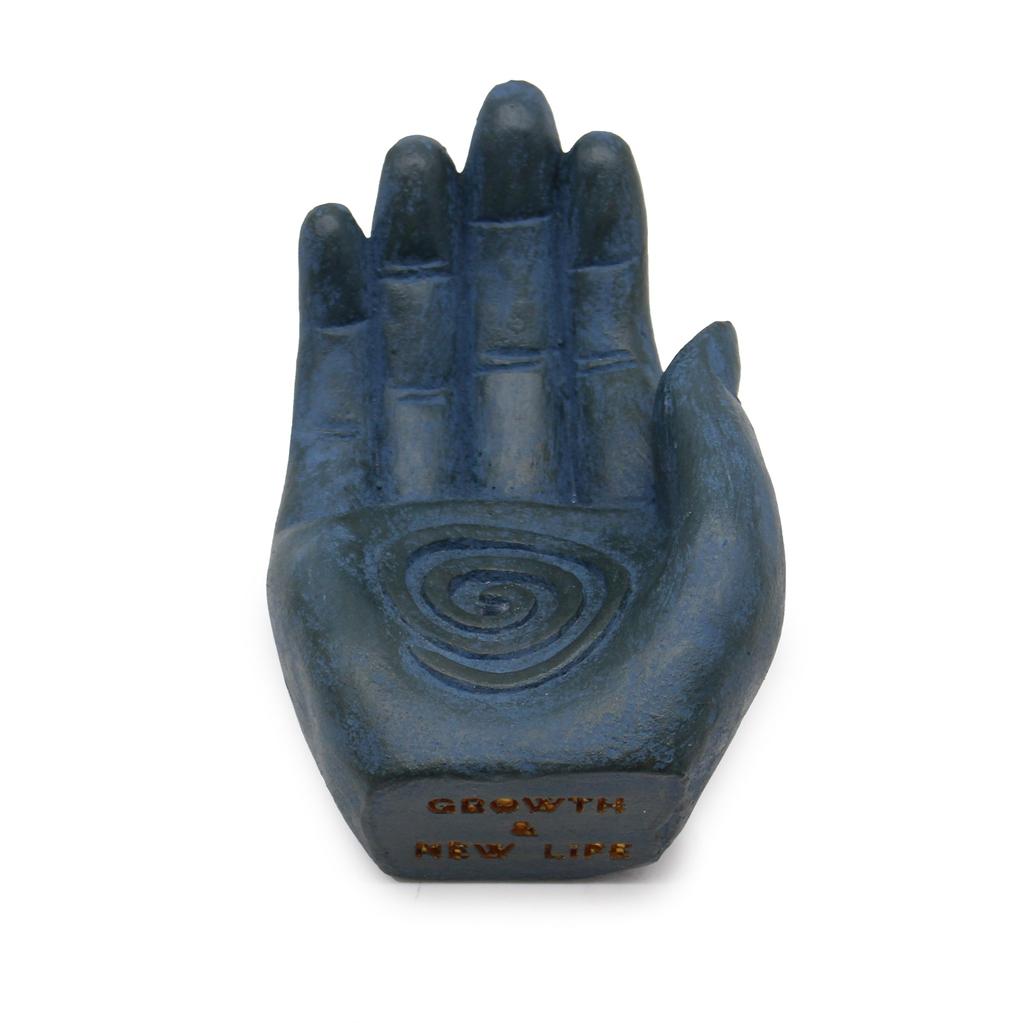 Incense Burner Hand Fertility Blue Finish