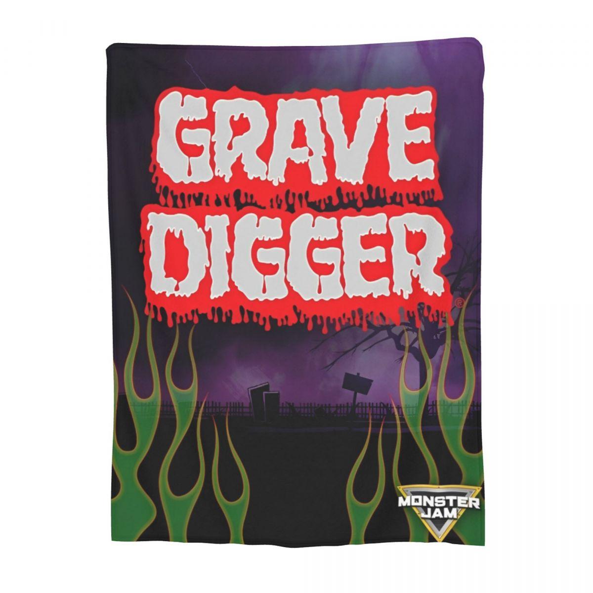 

Плед из кораллового флиса Monster Jam Grave Digger для дивана, автомобиля, теплая постельная накидка 30x40in