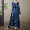 Long Sleeve Plus Size Cotton Vintage Floral New In Dresses for Women Casual Loose Spring Summer Autumn Dress