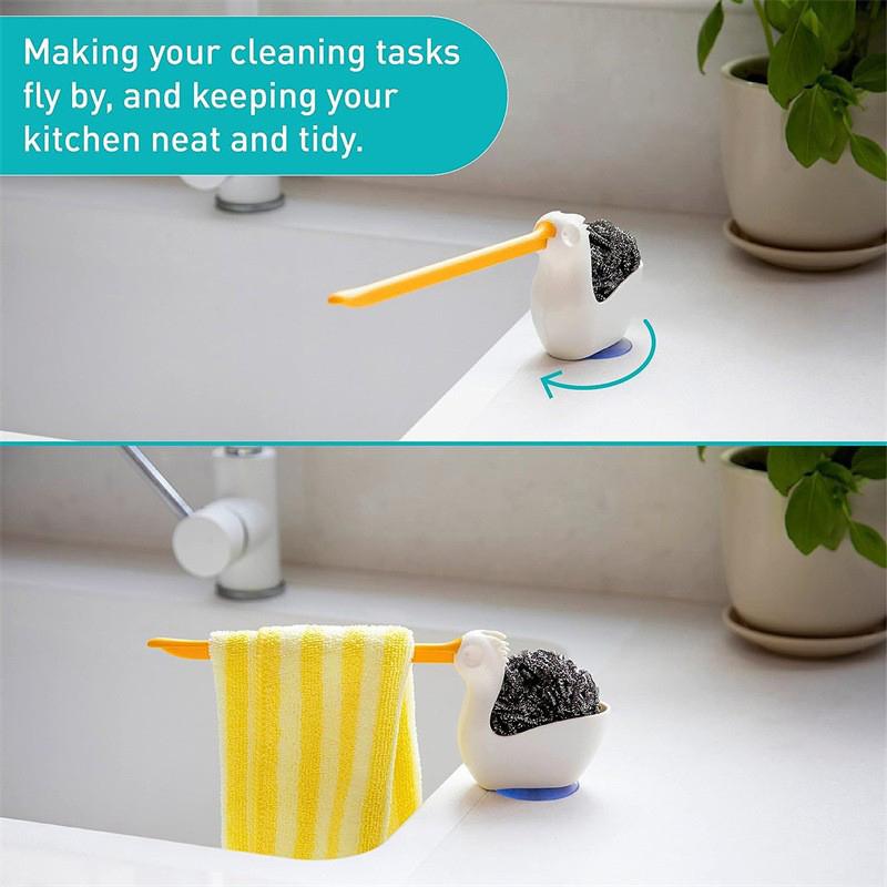 Questo Porta Panni è un Scolapiatti e Portaoggetti Adatto per Cucine e Bagni. Può Contenere Spugne e Strofinacci