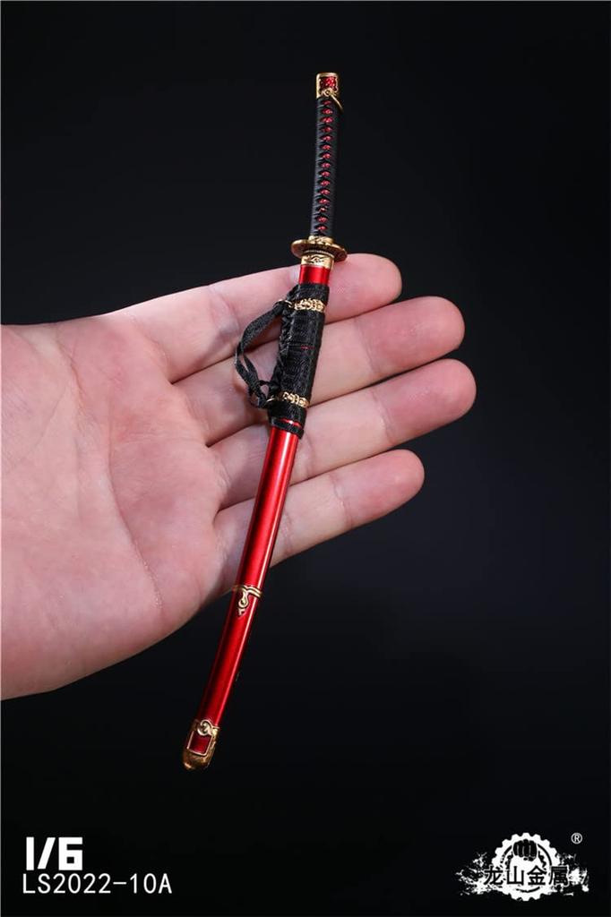 Scale Figure Accessory LOGSHANJINSHU Metal Japanese Samurai 2024 Shipping with Matte Sheath [TOYBARJAPAN] 1/6 / LS2022-10 Sword, Tachi, (A Red)