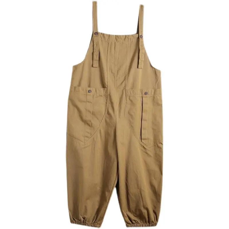 Casual Pants Suspenders Design Sense Women's Niche Spring and Autumn Plus Size Women's Slimming Overalls Overalls Harem Pants