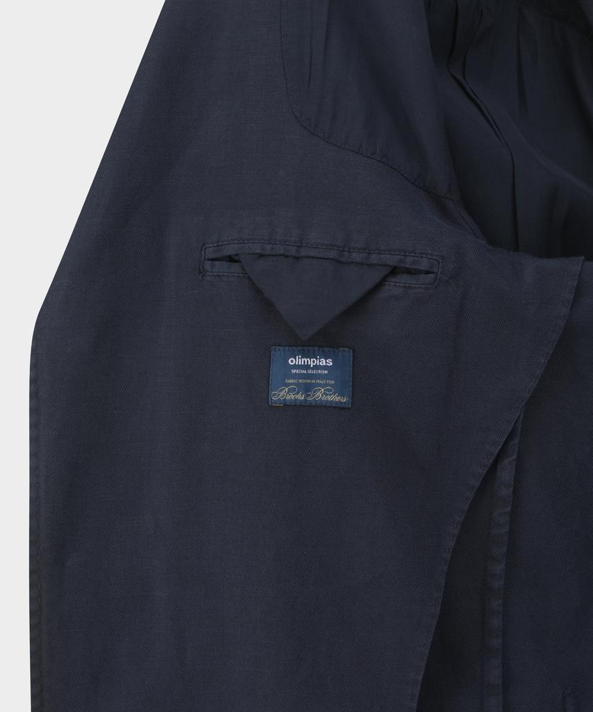 BROOKS BROTHERS Cotton Linen Herringbone Jacket (Navy) (Bbjsmmg101)