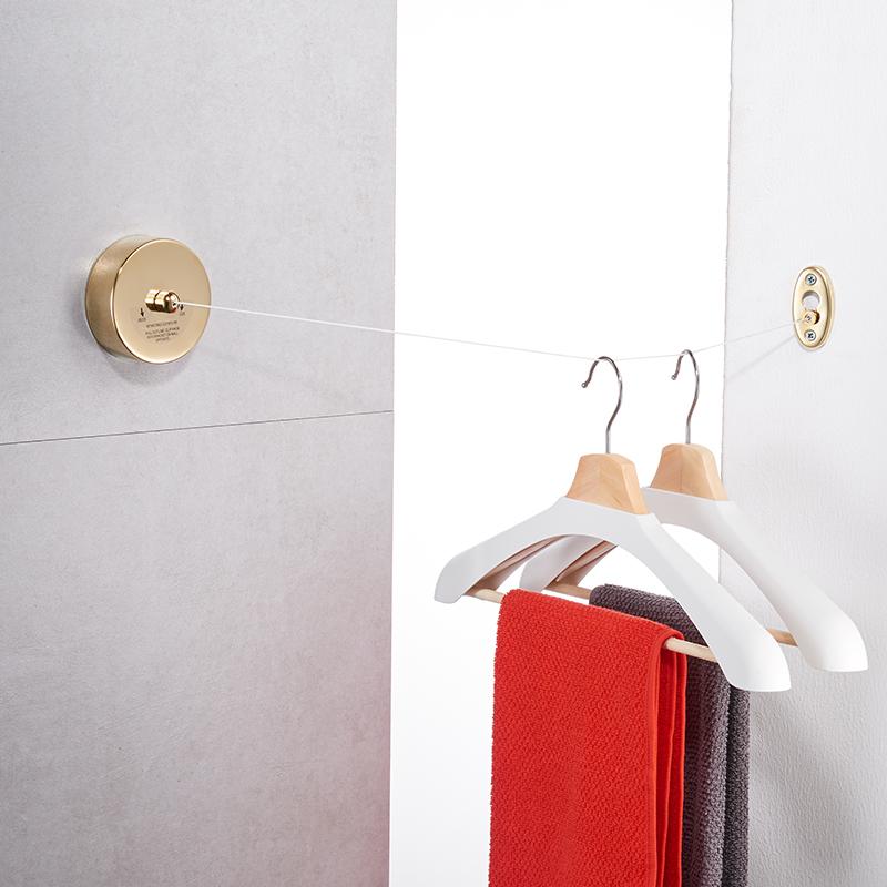 Bathroom Shelves Stainless Steel Antique Clothesline Nice Quality Single Line Hotel Style Clothes Drying Line For Bathroom