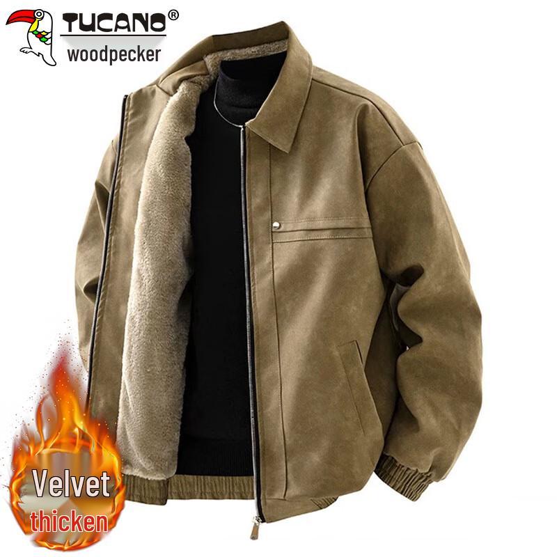 

Мужская зимняя куртка TUCANO из искусственной кожи с плюшевой подкладкой XL