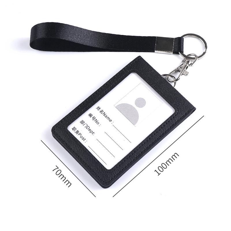 Doppelseitiger faltbarer Ausweishalter mit Lanyard für Mitarbeiter-, Studenten- oder Busausweise.