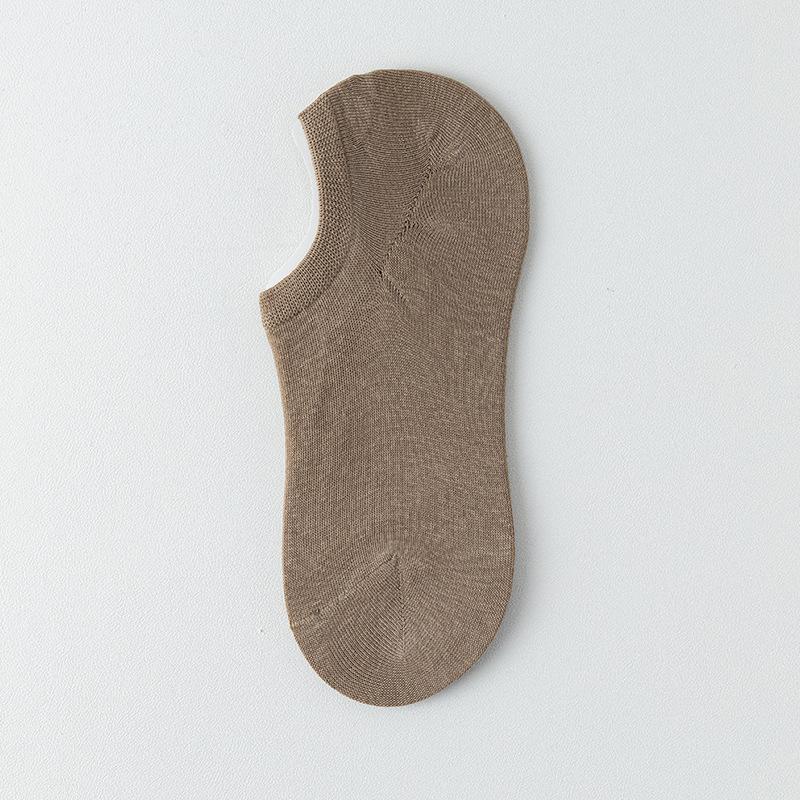 

Мужские летние тонкие хлопковые невидимые короткие носки-лодочки 1 pair кофейный