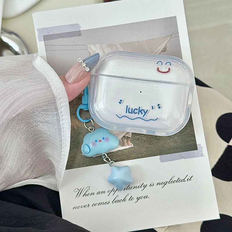 

Защитный чехол Pro2 Защитный чехол для Airpods4 Активное шумоподавление Чехол для Bluetooth-наушников Apple 3-го поколения Pro 2 Рукава для наушников Корейский Милый Веселый Apple AirPods 4 [Blue Smiley] Pendant