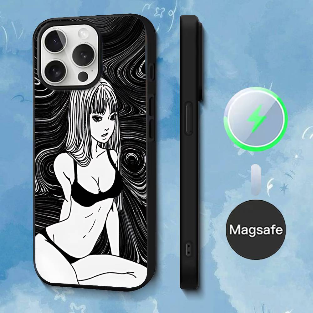 Phone Case For iPhone 17,16,15,14,13,12,11,Pro,Max,Plus,Mini,SE4,E Comics J-Junji Ito T-Tomie Magnetic Magsafe Wireless Charging