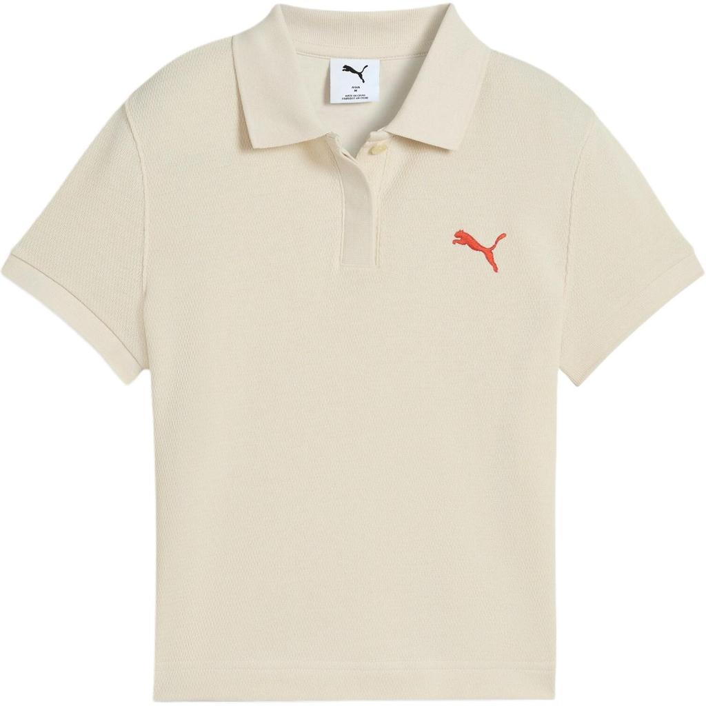 New PUMA Ess LogoPremium Polo Shirt Women's Snow 632929-87