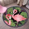 Cartoon Flamingo Print Round Carpet Living Room Anti-slip Rugs Camping Picnic Mat Yoga Mat Kids Bedroom Decor Outdoor Rug