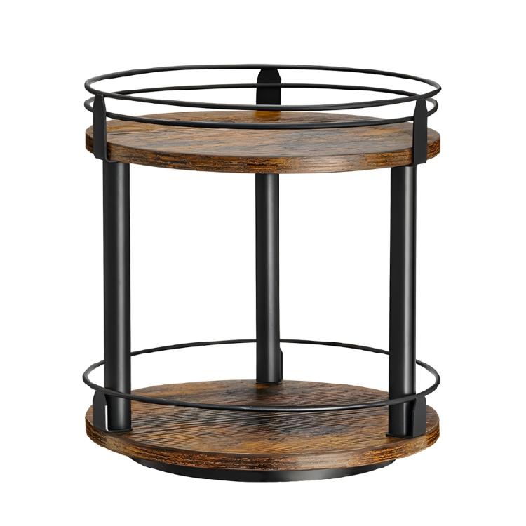 

Stylish Round Wooden Turntable For Counter Presentation And Convenient Access To Cooking Items And Tools 1