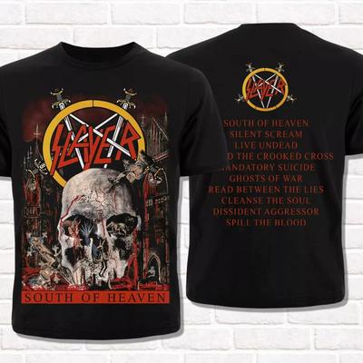 2025 Super Killer Black T-Shirt South of Paradise Thrash Metal Printed Cotton Men's Women's Top T-Shirt Streetwear Hip Hop
