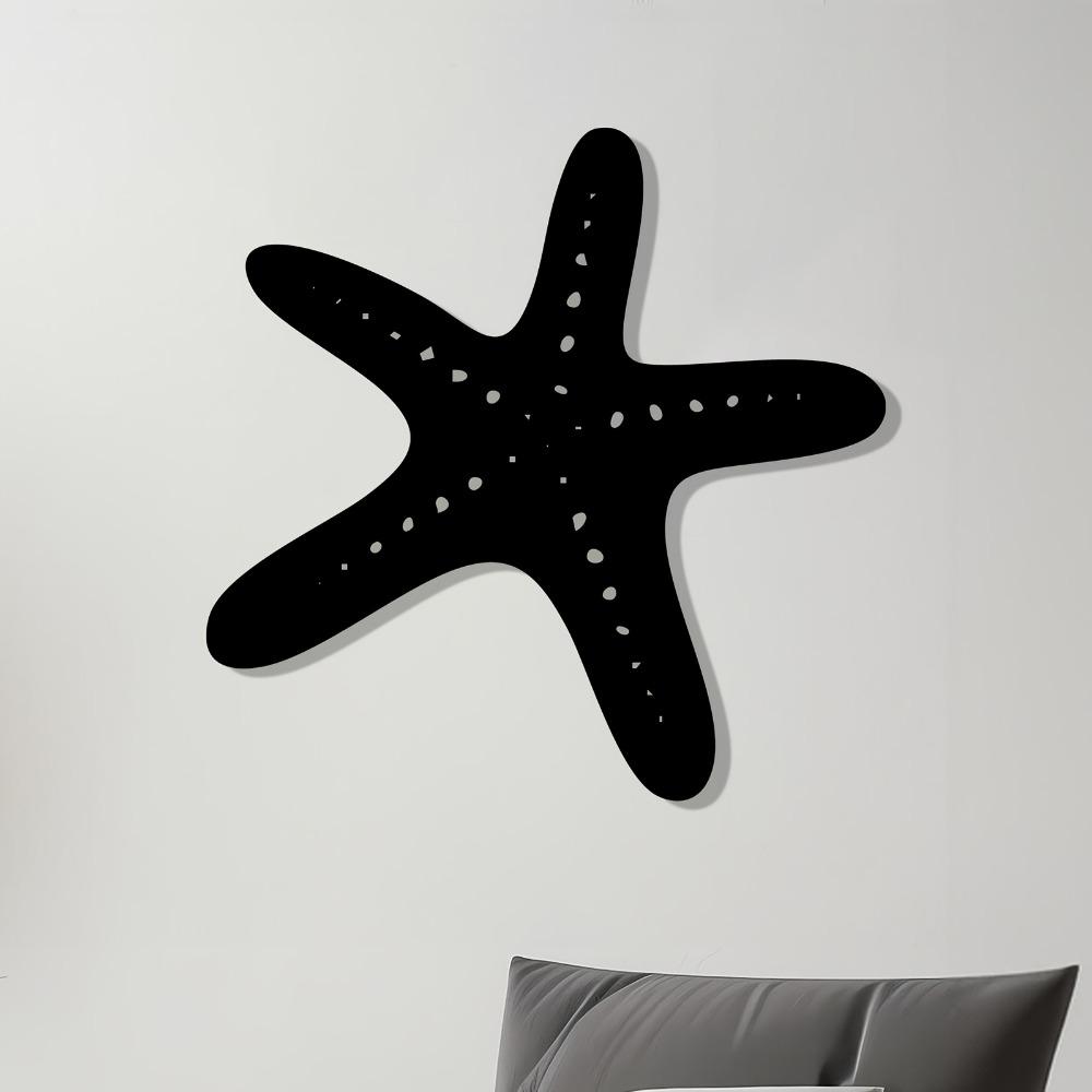 1pc Vivid Starfish Metal Wall Art Summer Beach Party Independence Day Ocean Theme Weather Resistant Iron Decor Patio Garden Fence Coastal Nautical