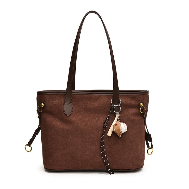 Bag women's large capacity 2025 new trendy high-end portable shoulder big bag, college students commuting tote bag in class