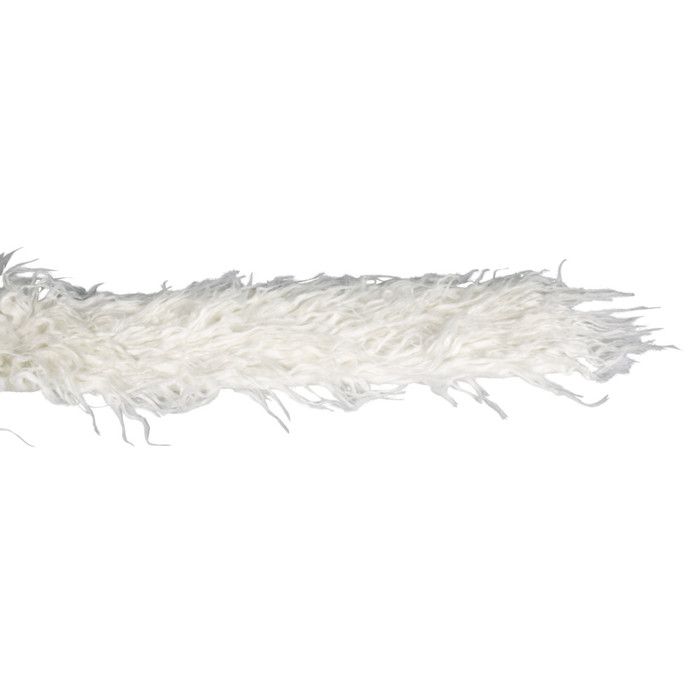 Coupon de fausse fourrure - Blanc - 60 x 10 cm - Poils longs - Achat au mètre