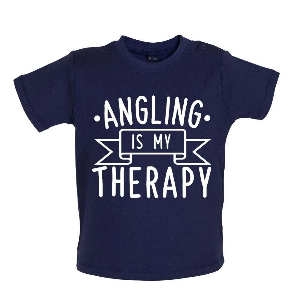Fishing Is My Therapy -Baby Kids Boys Girls Unisex T-Shirt / Romper Tees Top- Angler Fish Fishing Equipt 100