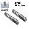 2ks HSS 18 mm x 1,5 Metrický kužel & Závitový závitník Pravý závit M18 x 1,5 mm Sada rozteče