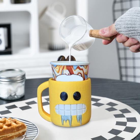 Smile Face Ice Cream Cup Holder Reusable Insulated Ice Cream