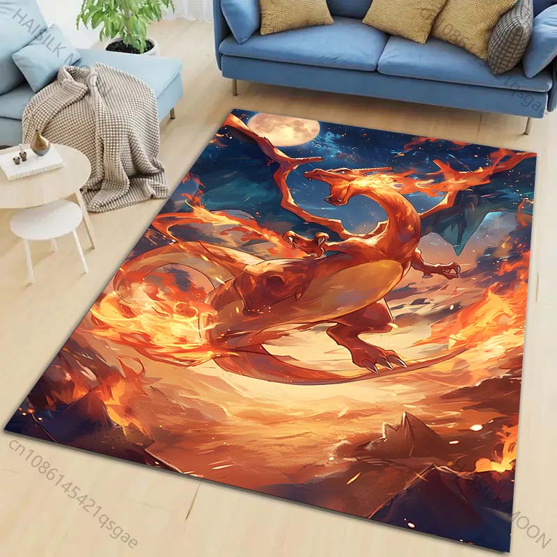 Klasyczny P-P0kém0n Charizard Wzór Dywan Salon Sypialnia Sofa Duża Powierzchnia Dekoracyjne Dywany Dzieci Zabawa Mata Antypoślizgowa Cudowne Prezenty