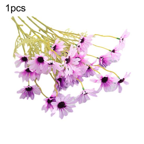 

Artificial Flowers Chrysanthemum Bouquet 2 or 5 Stems 21 Inch Realistic Silk Plastic Simulation Design UV Resistant Fade Proof Fake Flowers Home Decor 1pc фіолетовий