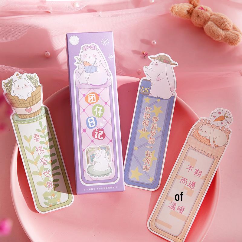 Mu Ran Cartoon Bookmarks: 30 Cute, Creative Diary Clips for Students