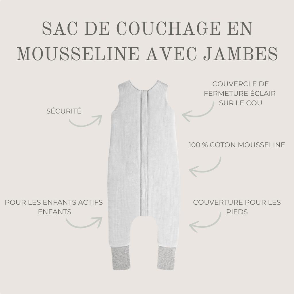 Muslin Footed Sleeping Bag S (1-2 Years) Gray