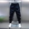 Men's Solid Color Casual Pants Sweatpants New Style Leggings Stretch Versatile Skinny Pants Black