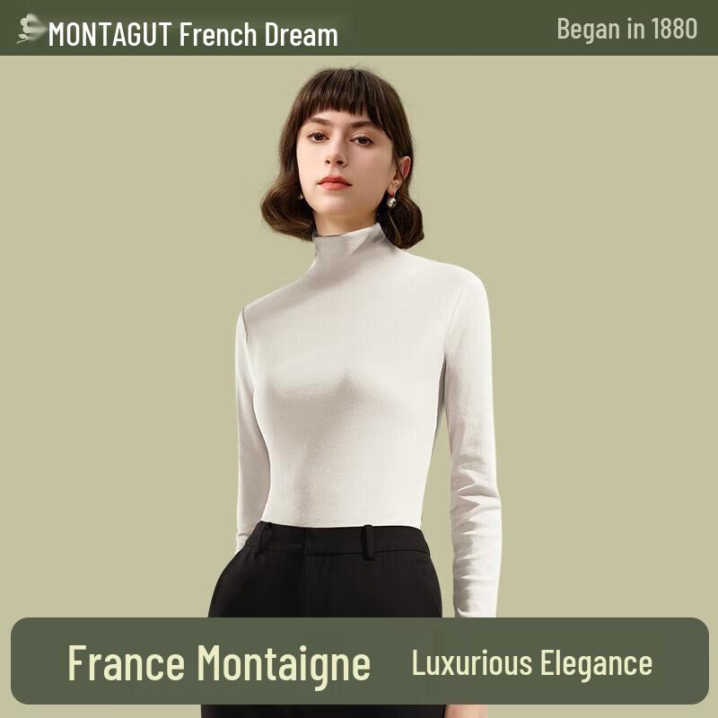 

MonTAGUT Women s Modal Cotton Semi-Turtleneck Long Sleeve Top XL