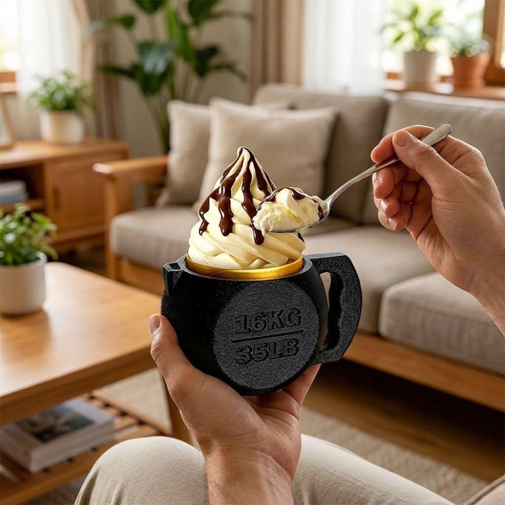 Heat Insulation Weight Lifting Ice Cream Cup Stand Gym Themed Frozen Dessert Sleeve  Beach