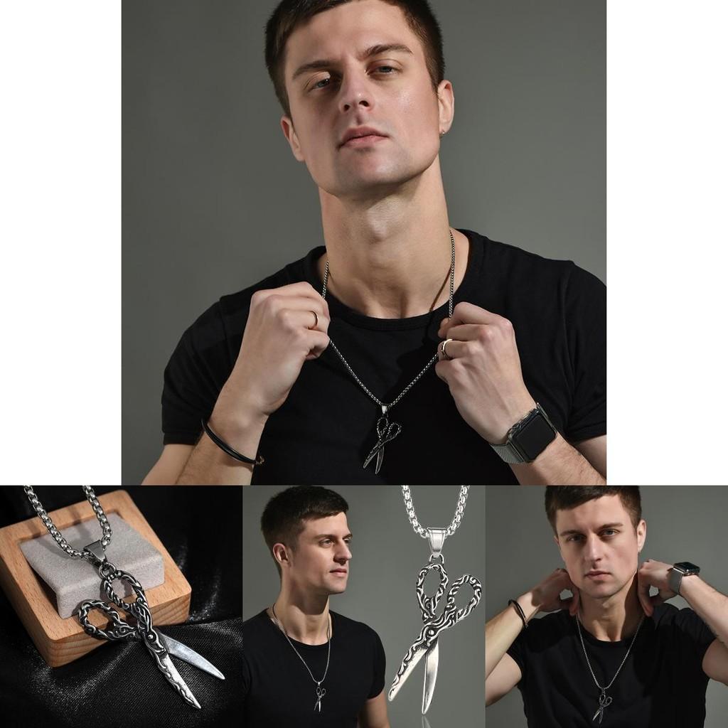 Stylish Titanium Steel Scissor Necklace Ideal For Retro Enthusiasts Fashion