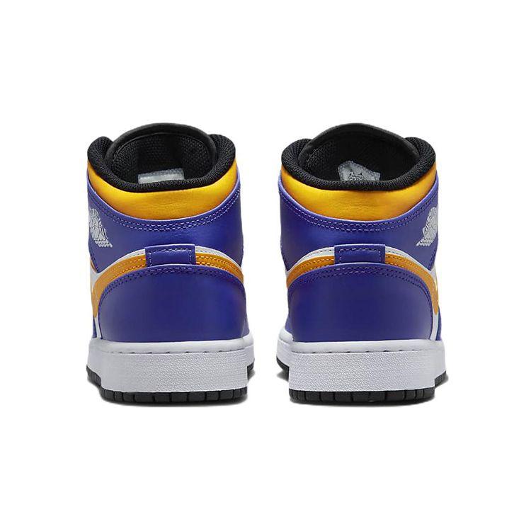 Air Jordan 1 Mid GS Lakers Fialová Žlutá DQ8423-517
