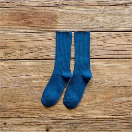 1 Pair Women Cotton Loose Socks Autumn Winter Knitting Solid Color Long Black Pink Korean Japanese Student Girls Stockings Retro