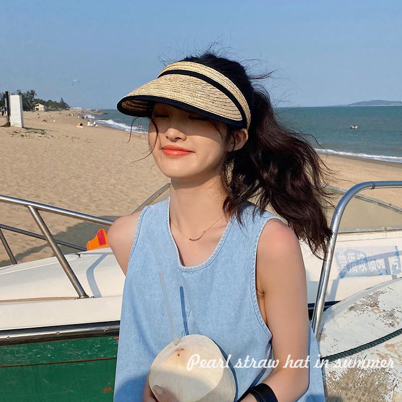 Top Open Chic Summer Uv Protection Sun Hat For Women Adjustable Cotton
