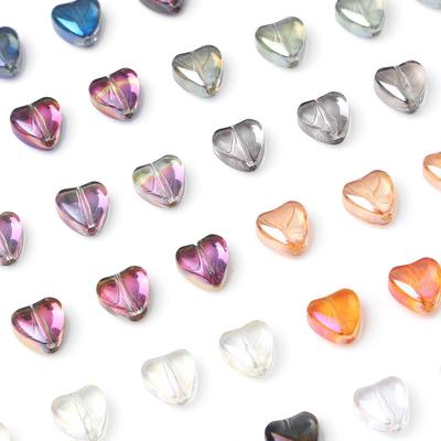 20 Pz 8*8mm Cuore di Amore Perline di Cristallo Placcato Branelli Allentati di Vetro di Colore Per La Decorazione Dei Gioielli Fare FAI DA TE Collana Del Braccialetto orecchino