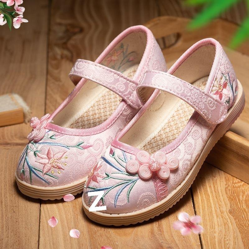 Children's Hanfu Shoes Cloth Shoes Handmade Baby Chinese Ancient Clothing Ancient Style Girls Embroidered Shoes Summer Spring and Autumn