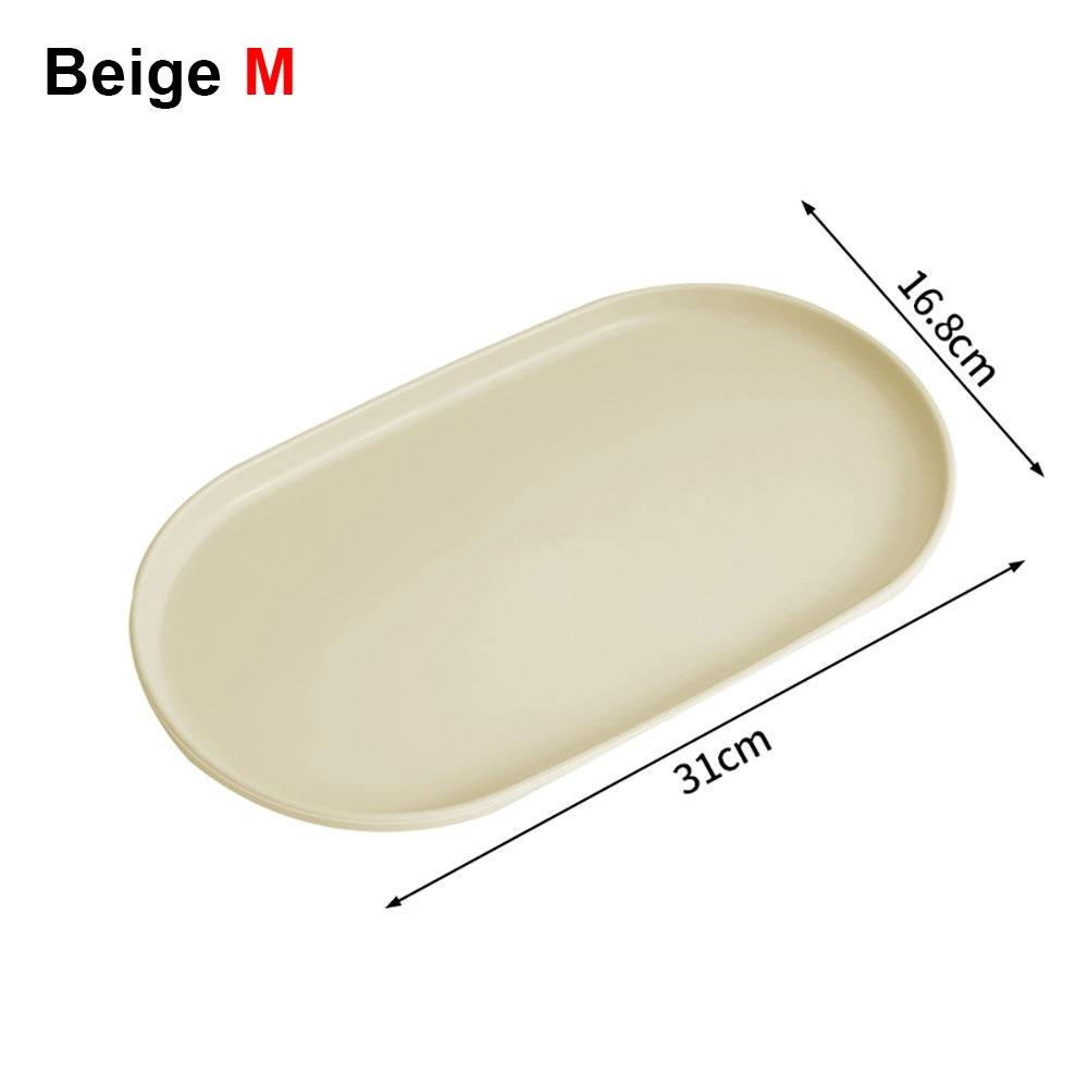 1Pcs New Stackable Fruit Plate Smooth Edge Oval Shaped Dessert Tray Reusable S/M/L Food Serving Tray for Home Kitchen