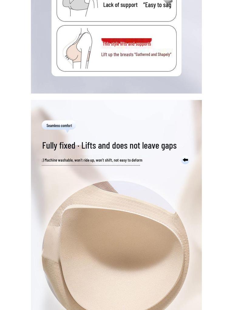 Temu Exklusiver Nahtloser Anti-Hänge-BH für Damen - Formverbessernd, Ohne Bügel, Perfekt für Große oder Kleine Brüste