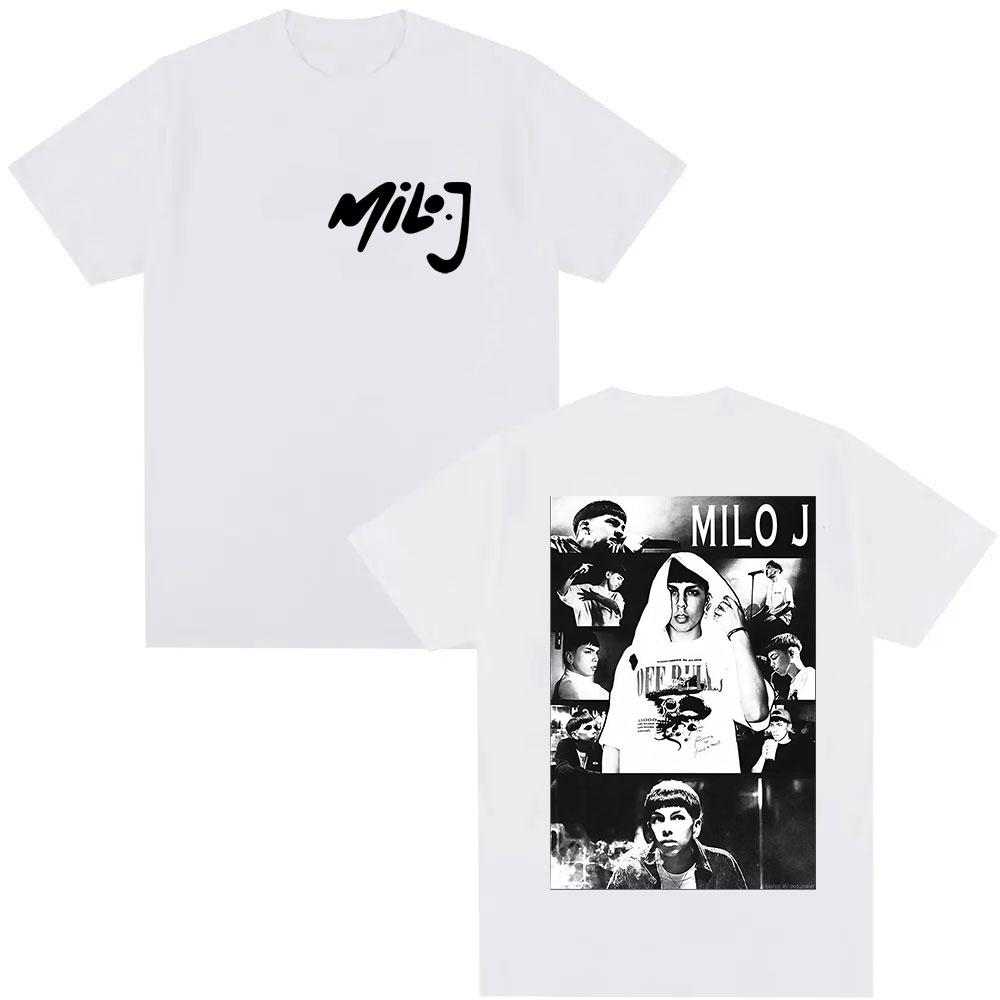 2026 Rapper Milo J Tour 2026 Graphic Tshirt for Men Hiphop Loose Fashion Shortsleeved Summer Print Cotton Tshirt Comfortable