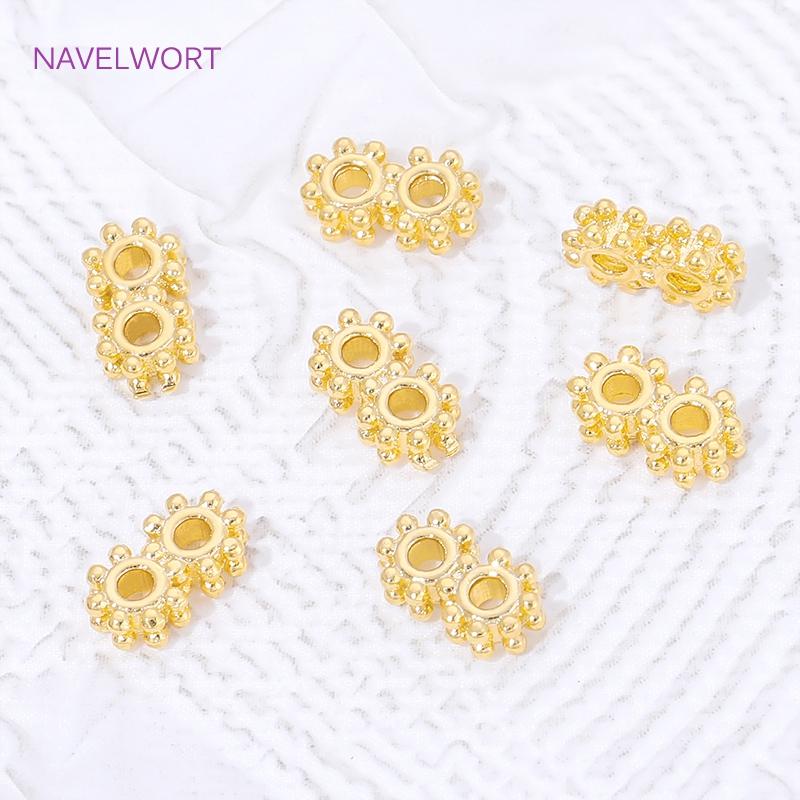 18K Gold Plated Brass 2/3 Holes Beads Separator For Necklace Making Accessories,Spacer Bar,DIY Jewelry Making Supplies